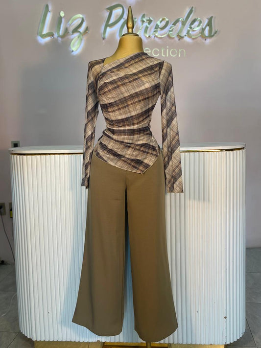 SET CAFÉ MESH PANTALÓN