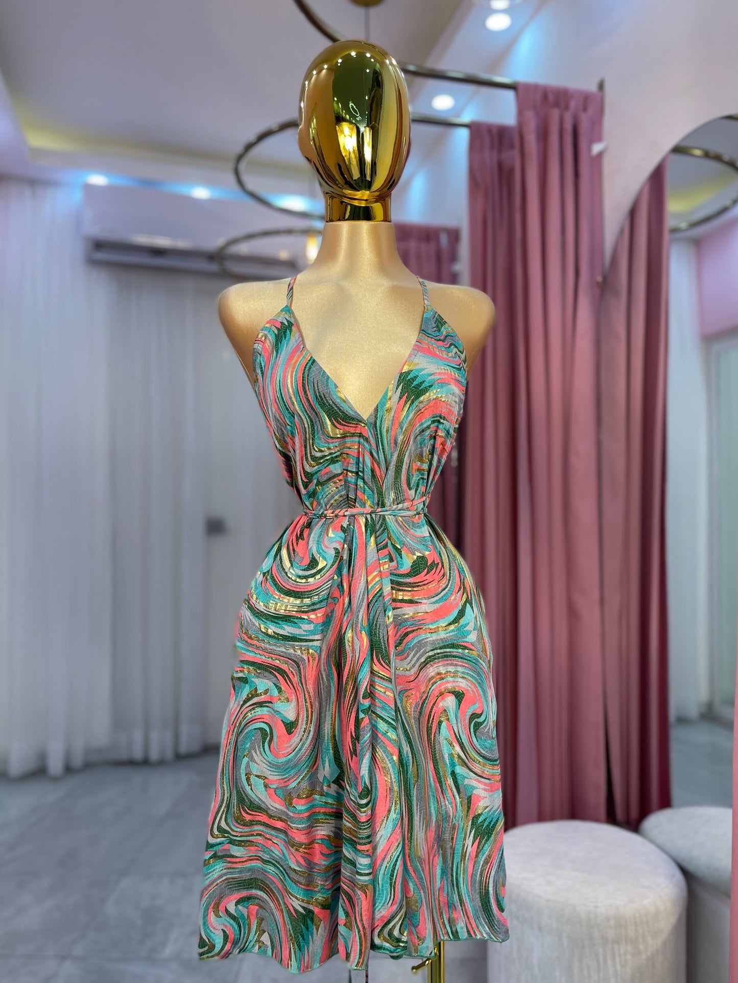 VESTIDO MINI HINDÚ HALTER