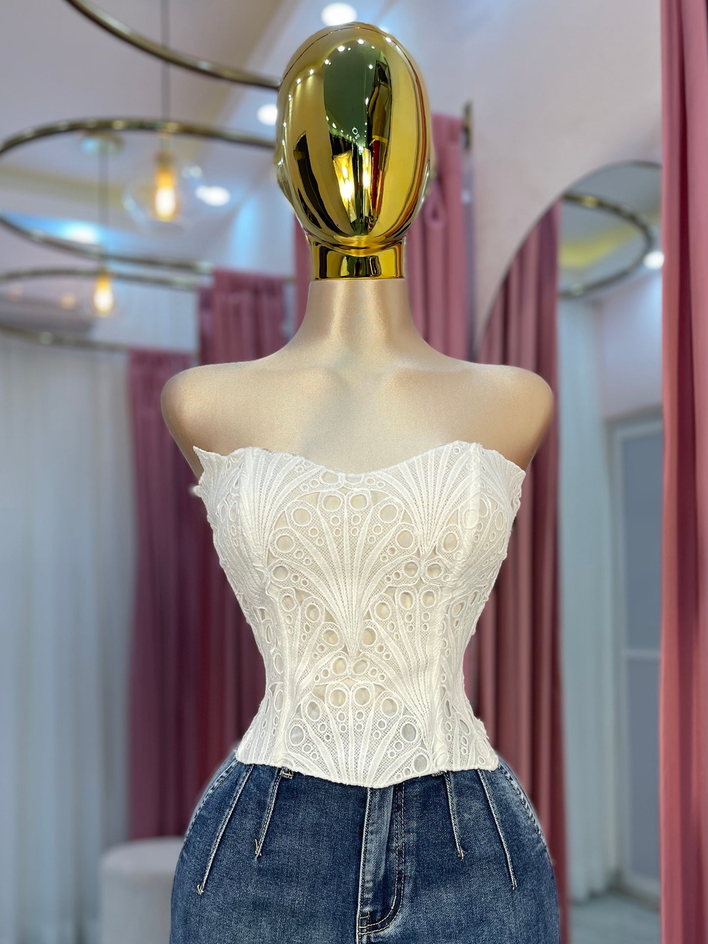 TOP CORSET BLANCO BORDADO