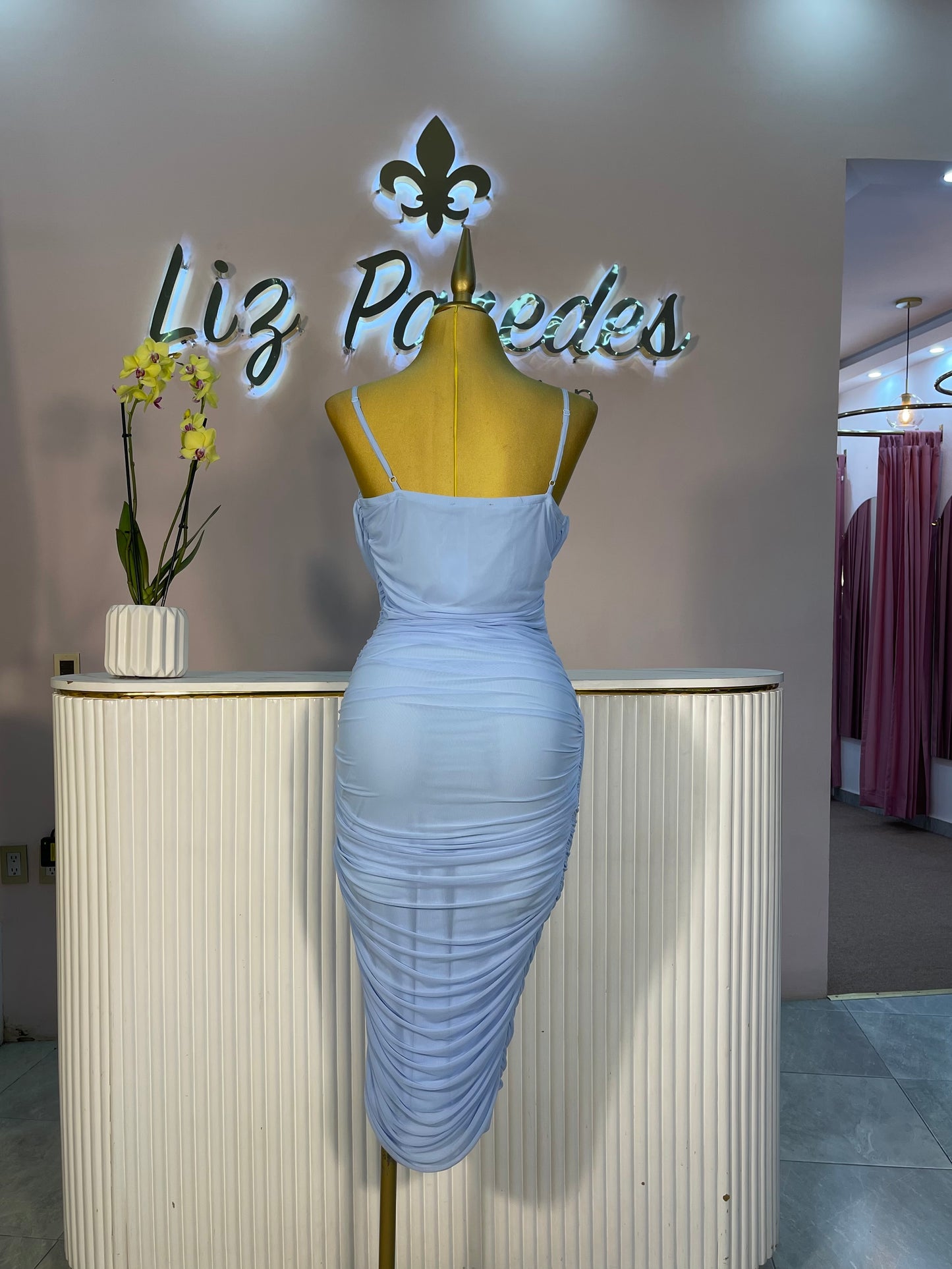 VESTIDO MIDI CRUZADO MESH