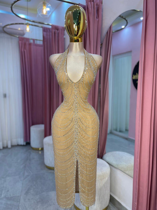 VESTIDO MIDI CRISTALES