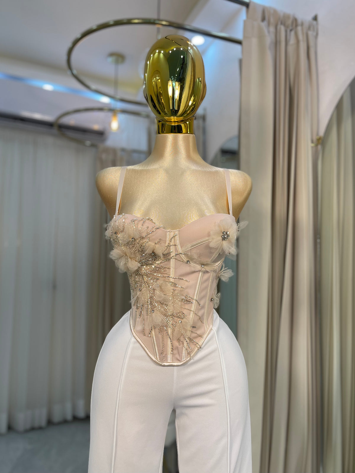 CORSET TAUPE FLORES
