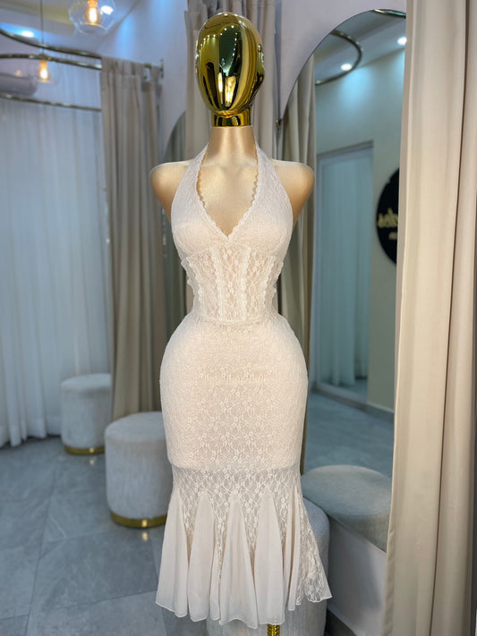 VESTIDO MIDI SIRENA CREAM