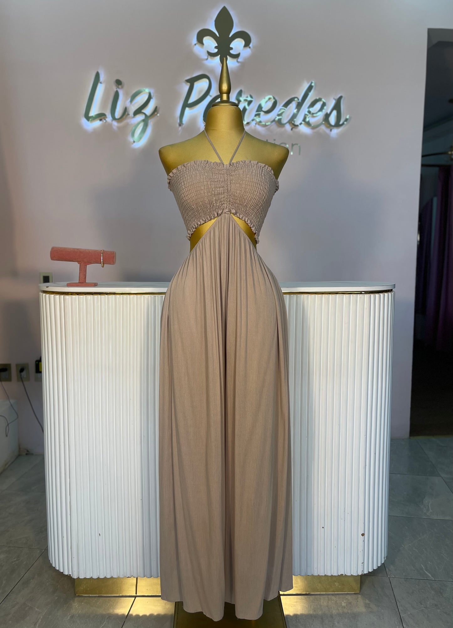 JUMPSUIT LINO NUDE HALTER