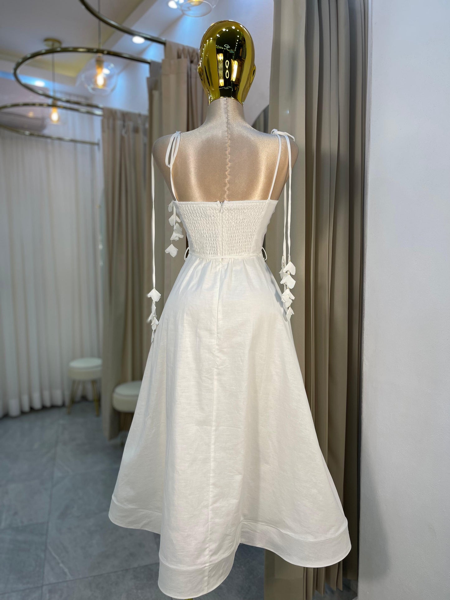 VESTIDO MIDI CORTE A EB FLORES