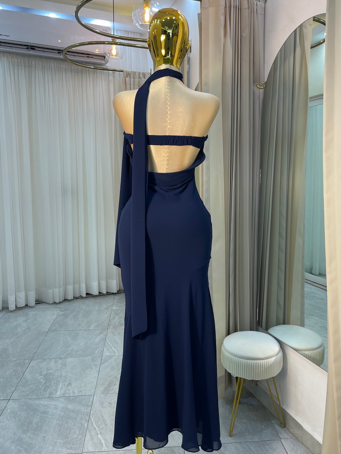 VESTIDO MAXI TUBO NAVY