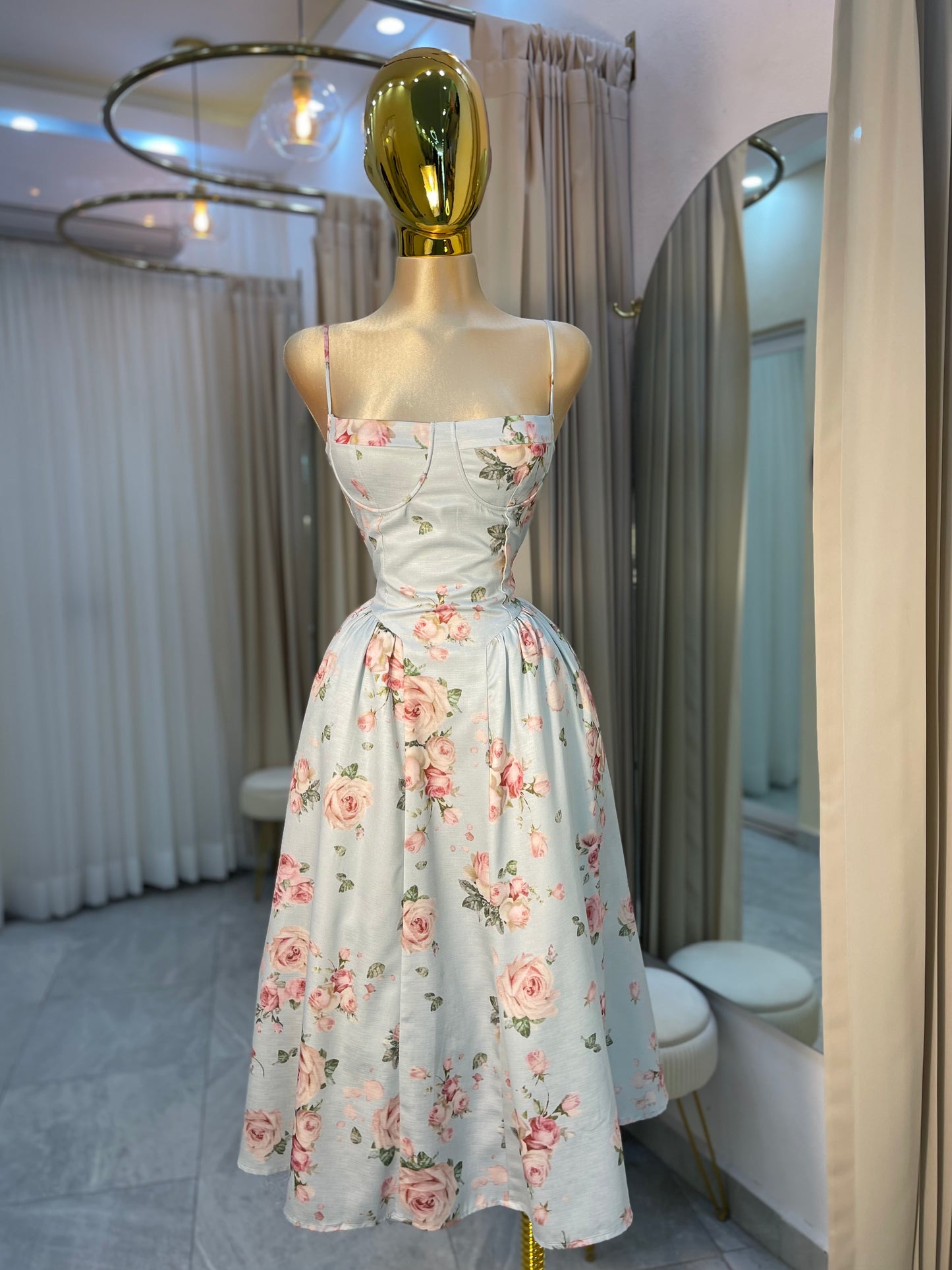 VESTIDO MIDI EST AZUL