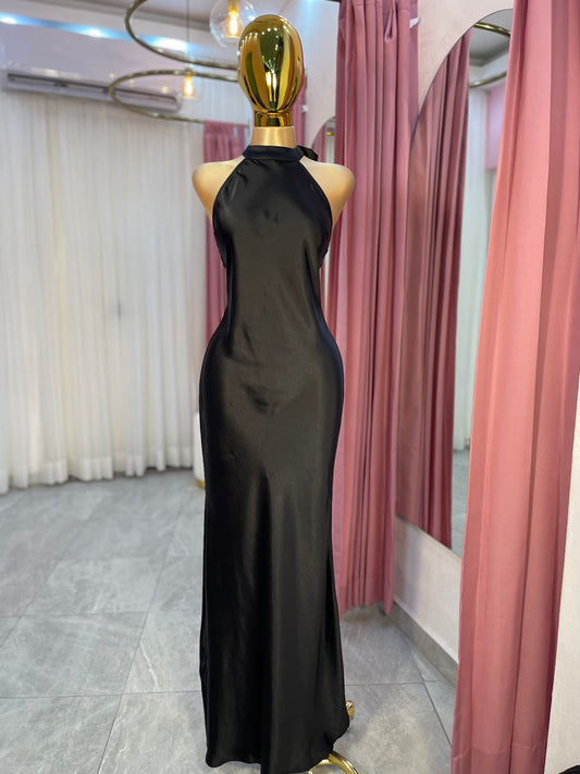 VESTIDO MAXI CORTE SIRENA HALTER