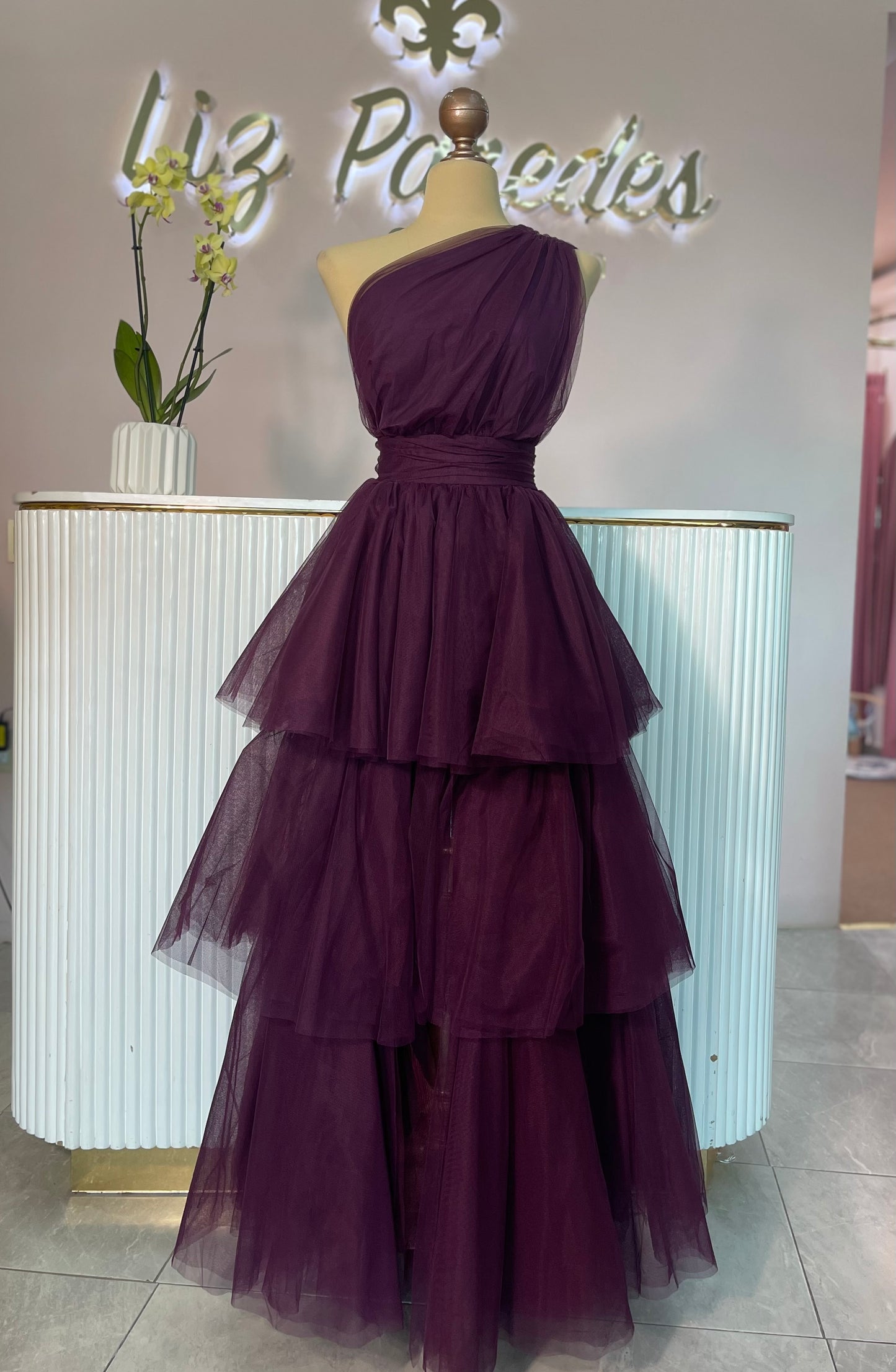 MAXIVESTIDO MORADO TUL