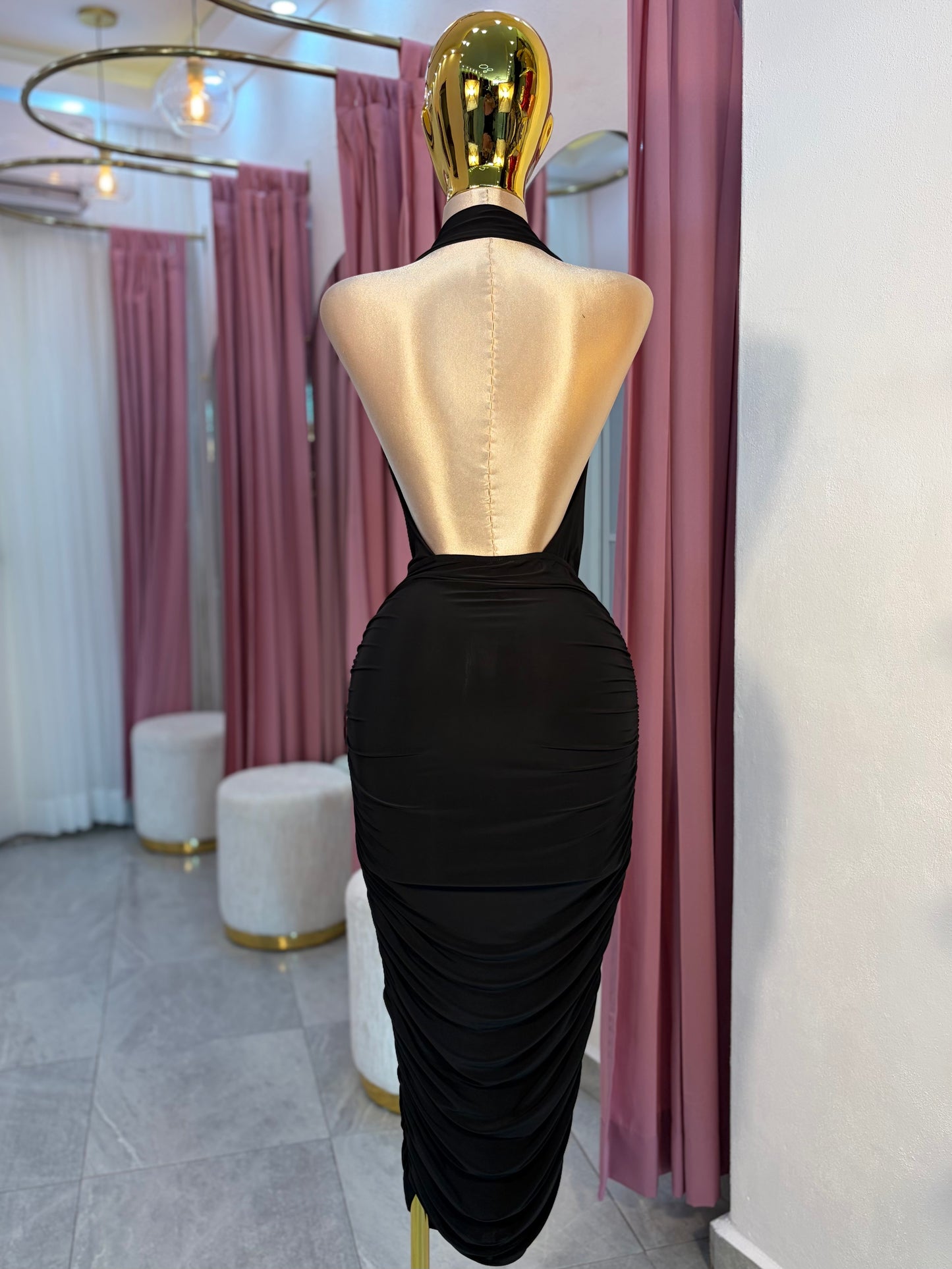 VESTIDO NEGRO MIDI LICRA