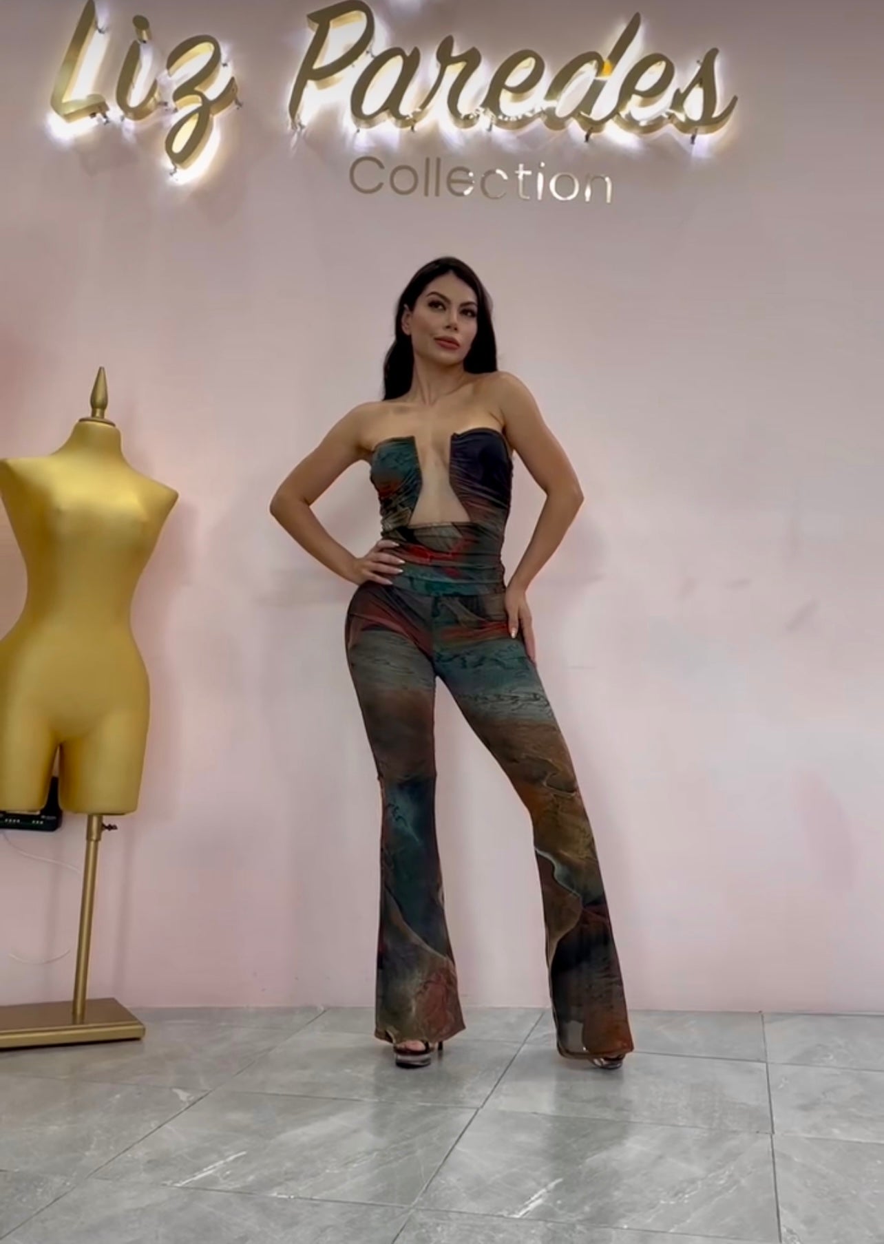 JUMPSUIT MESH STRAPPLE ACAMPANADO