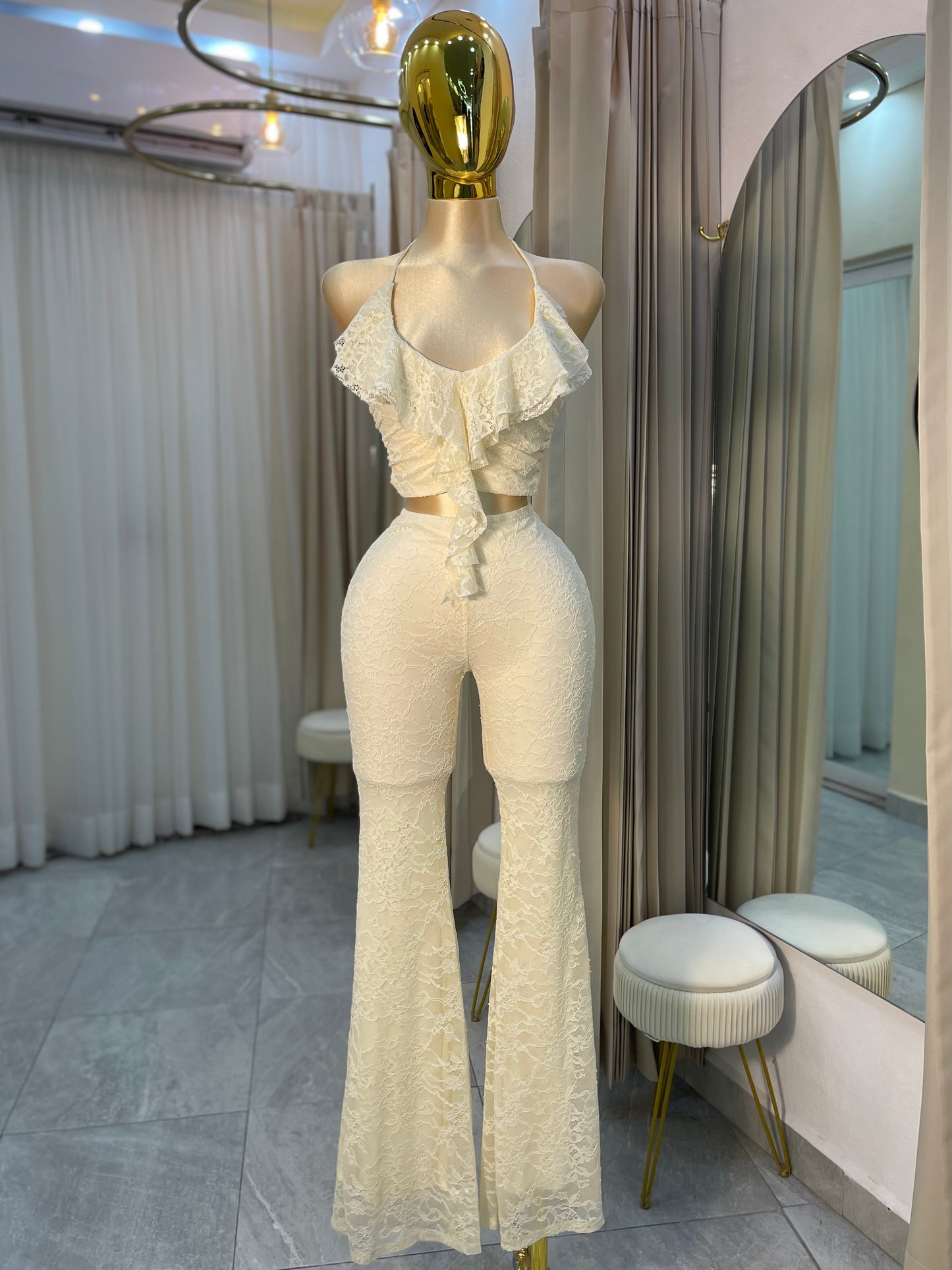 SET ENCAJE BLANCO