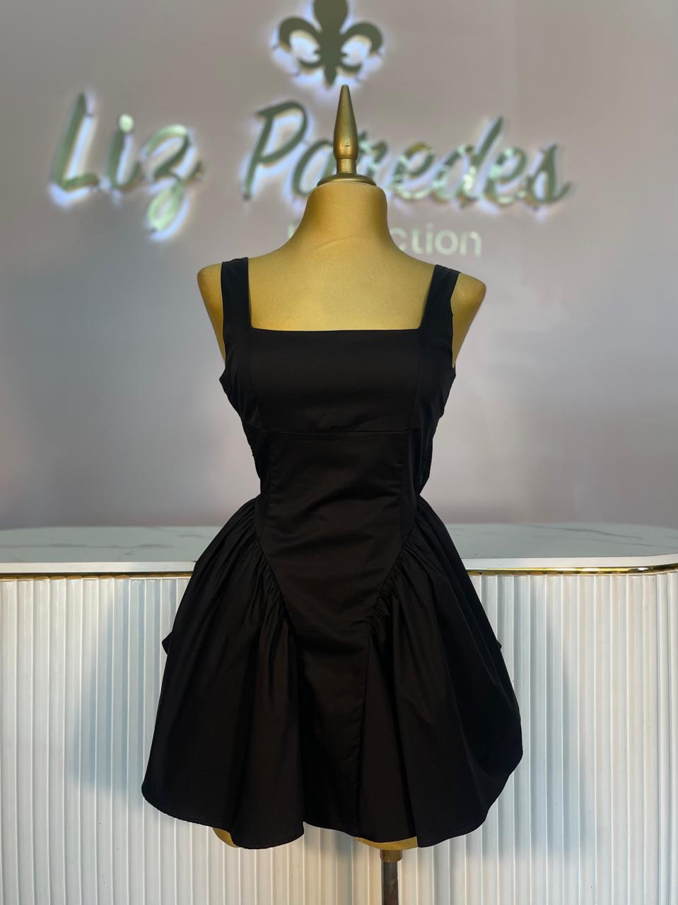 VESTIDO MINI NEGRO CORSET