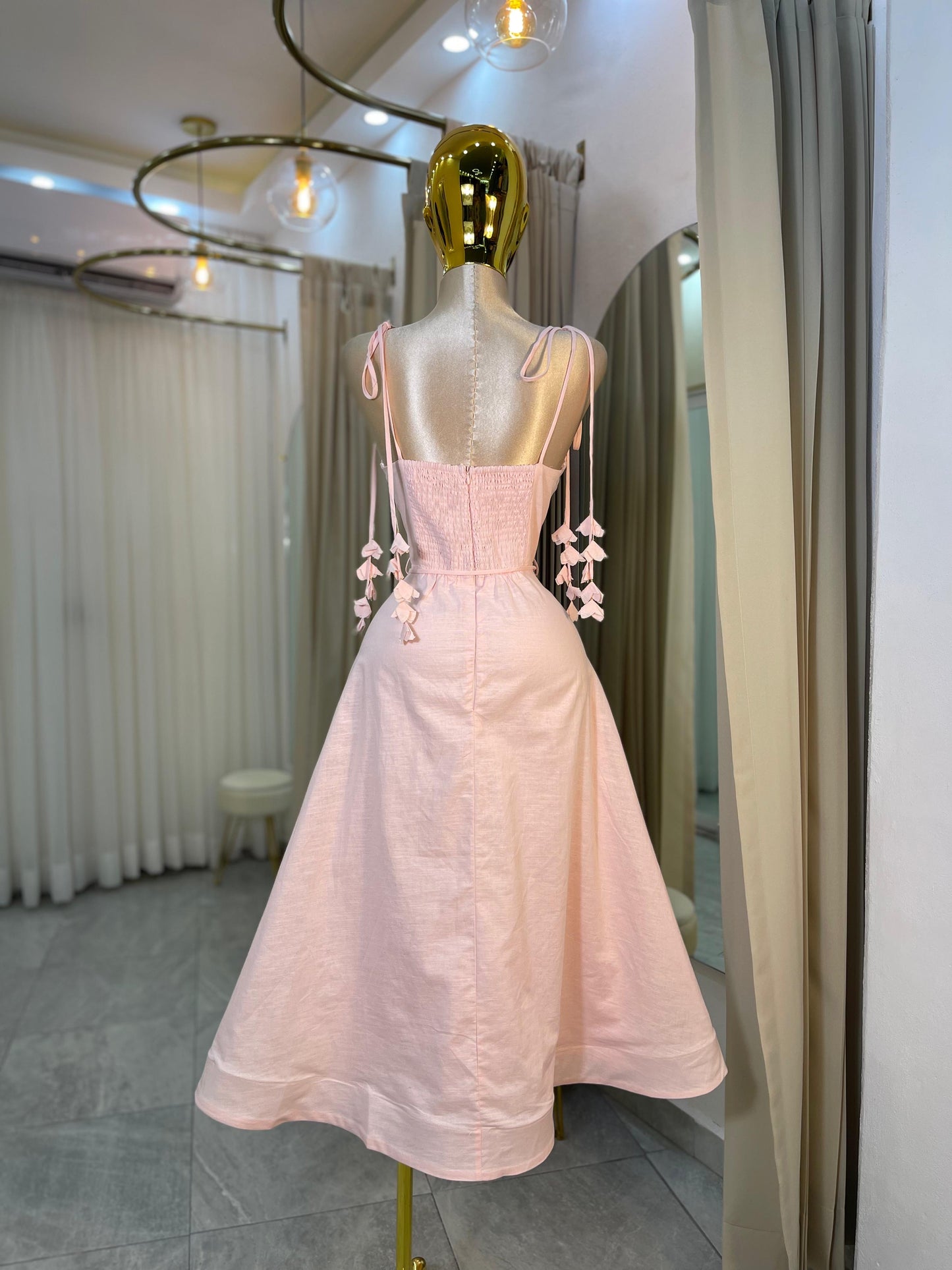 VESTIDO MIDI CORTE A EB FLORES