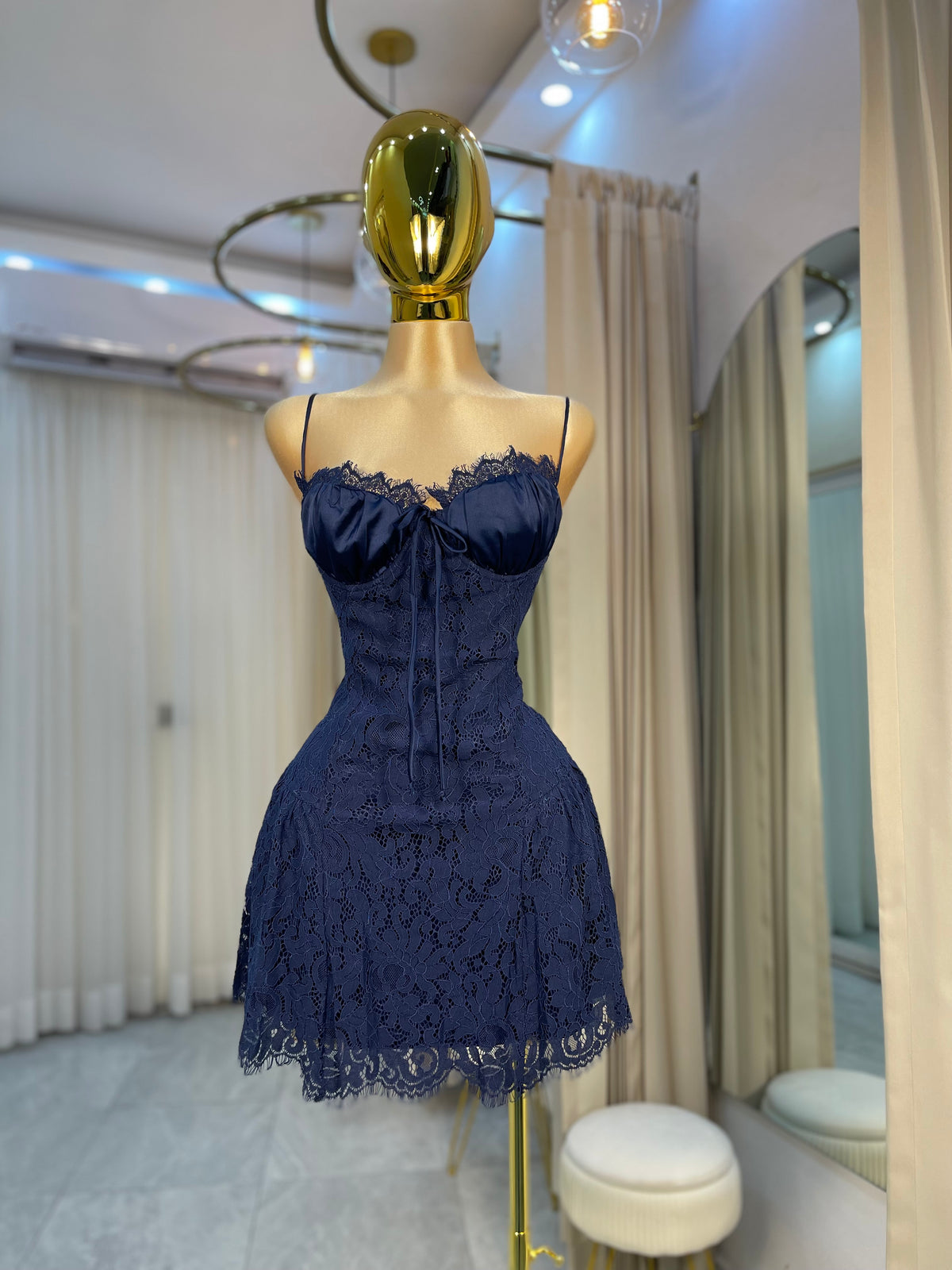 VESTIDO MINI CORSET AZUL MA.