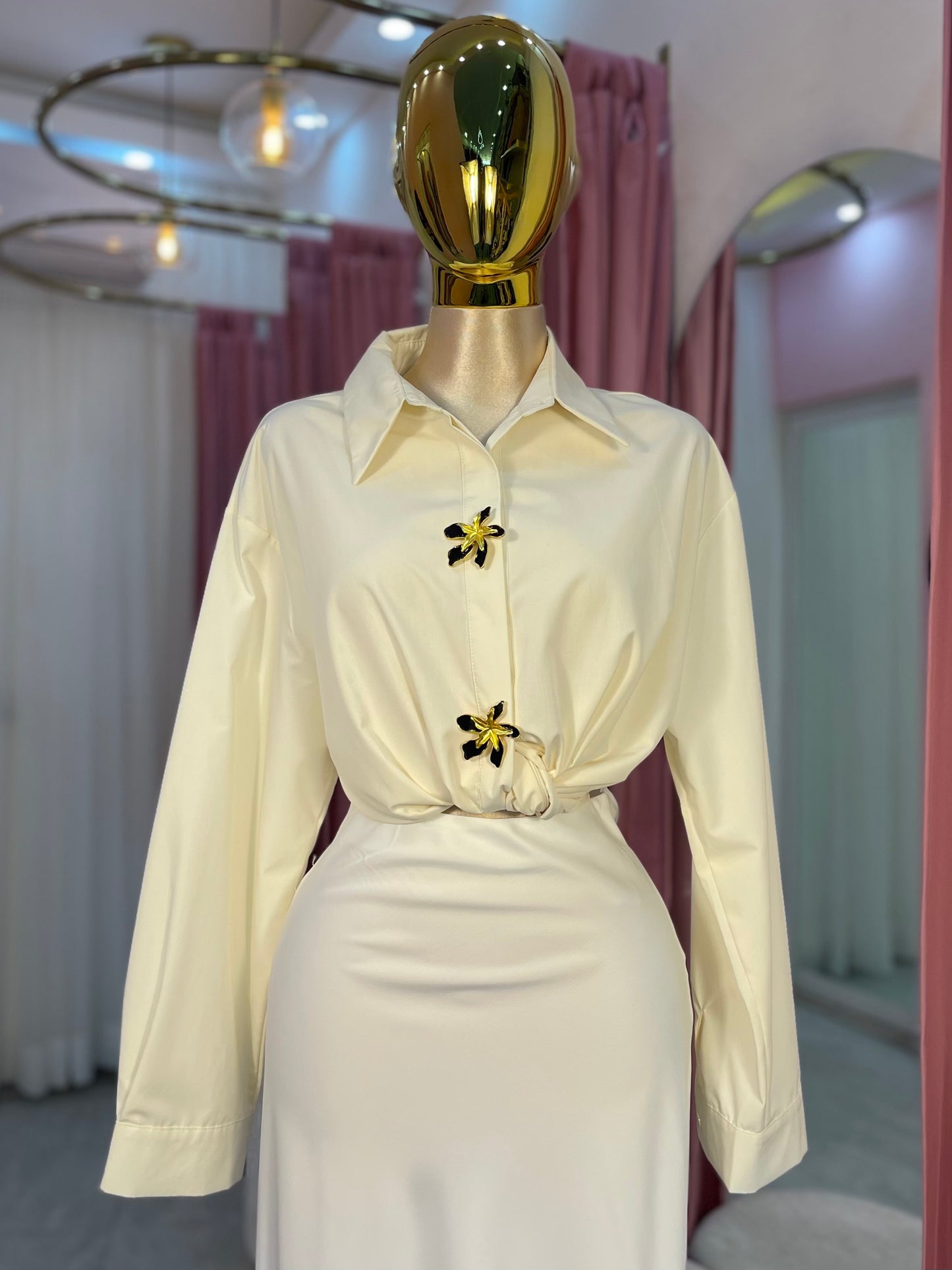 CAMISA BOTÓN DORADO