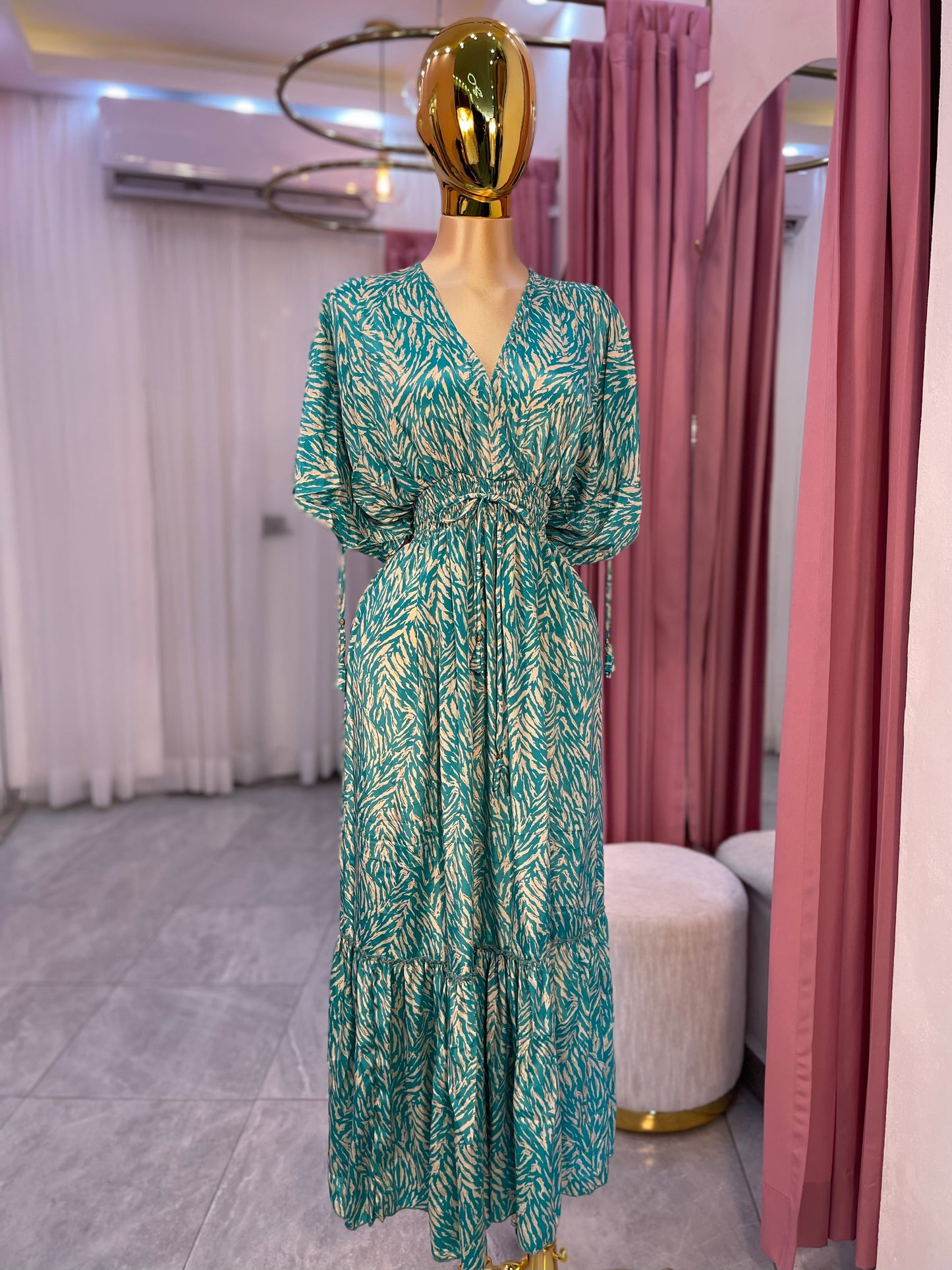 VESTIDO HINDÚ MANGA CORTA