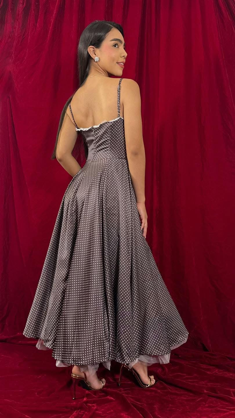 VESTIDO MIDI SATÉN LUNARES