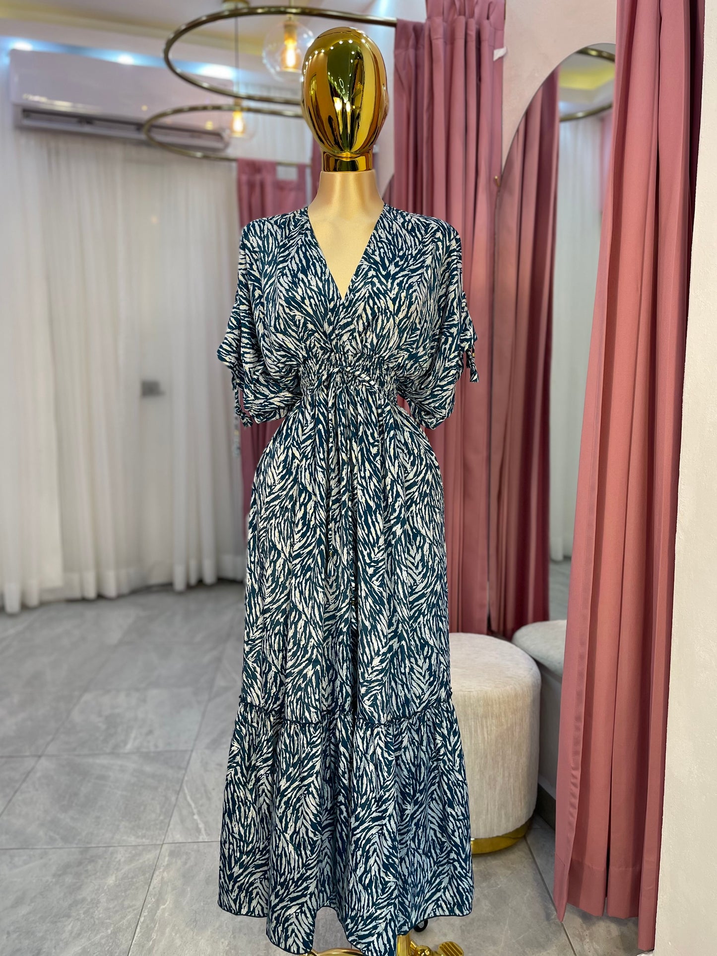 VESTIDO HINDÚ MANGA CORTA