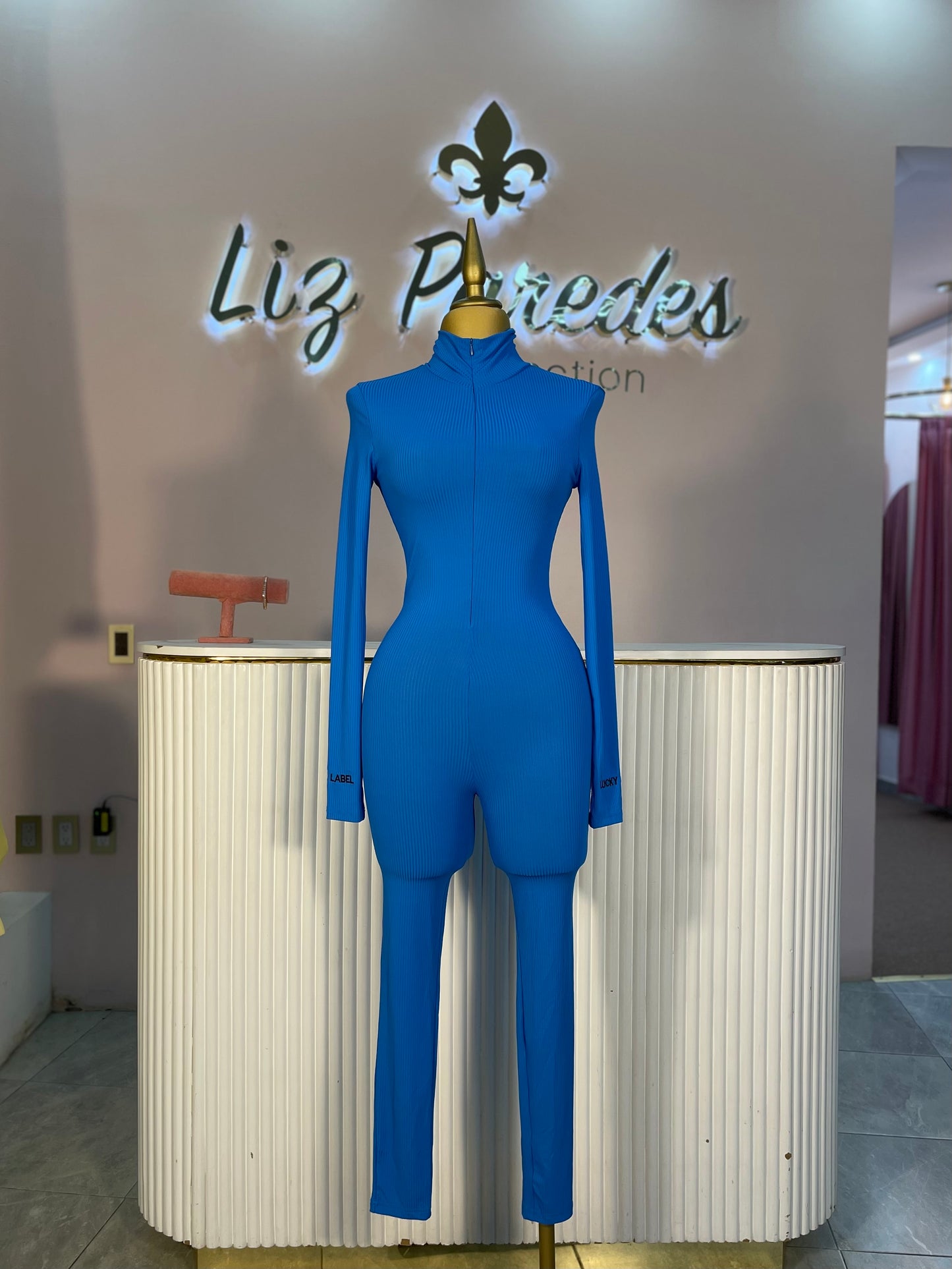 JUMPSUIT LUCKY MANGA LARGA AZUL