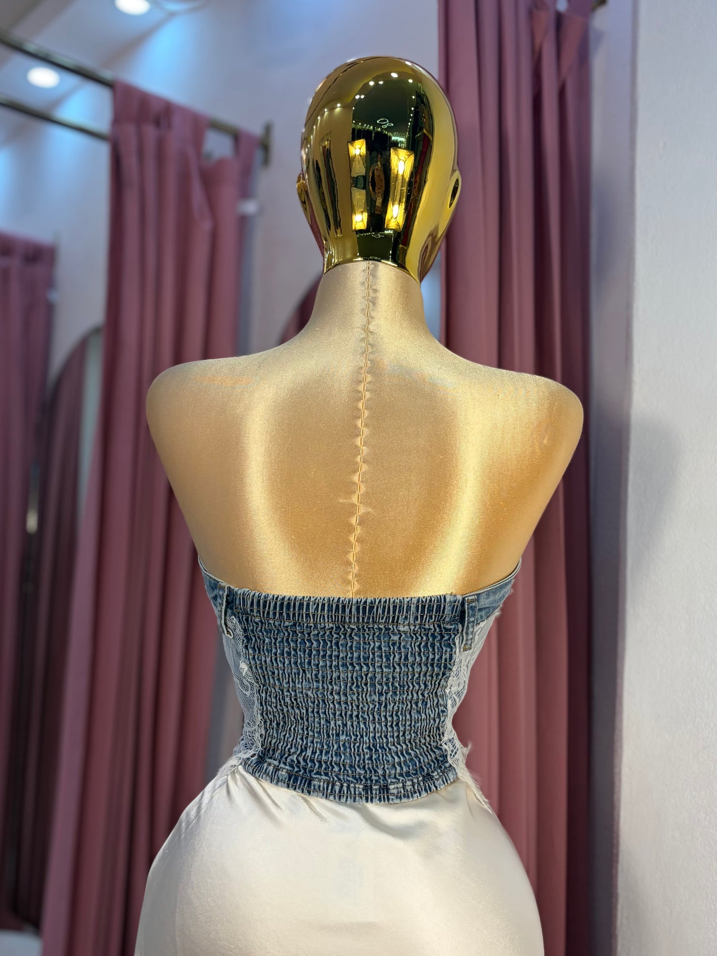 TOP DENIM ENCAJE