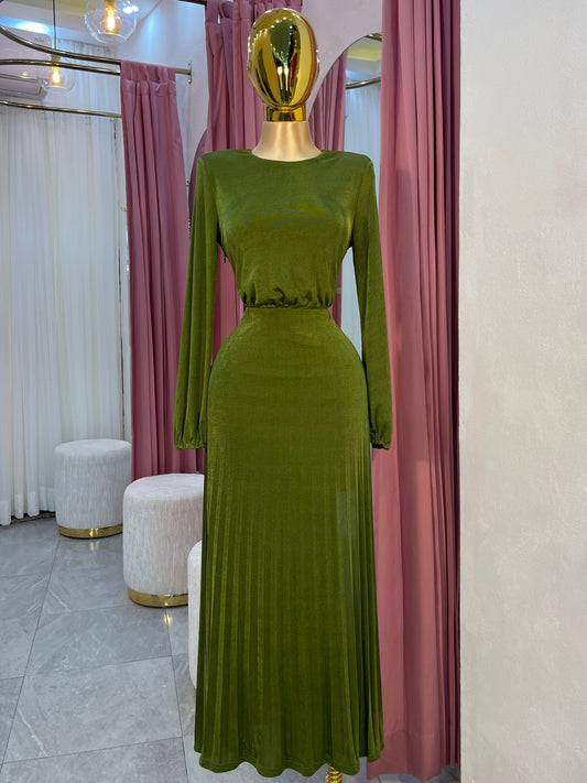 VESTIDO-MAXI MANGA LARGA ESC. ESPALDA