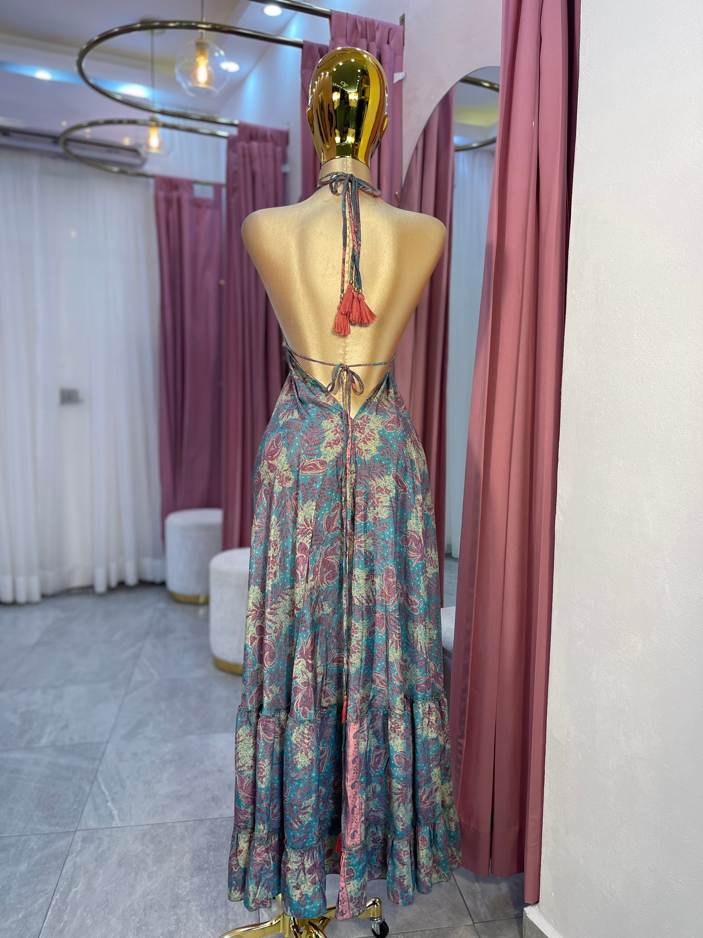 VESTIDO MAXI HINDÚ HALTER