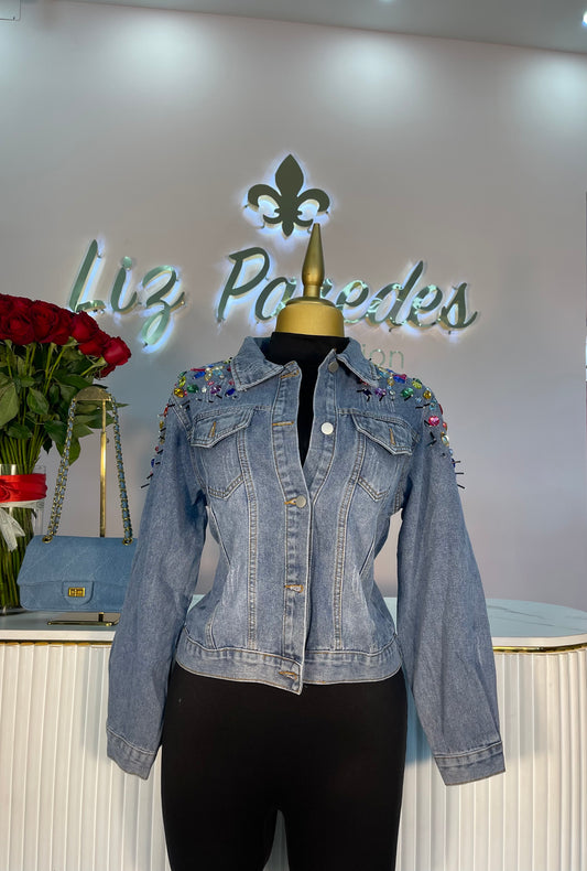 CHAQUETA DENIM CRISTALES