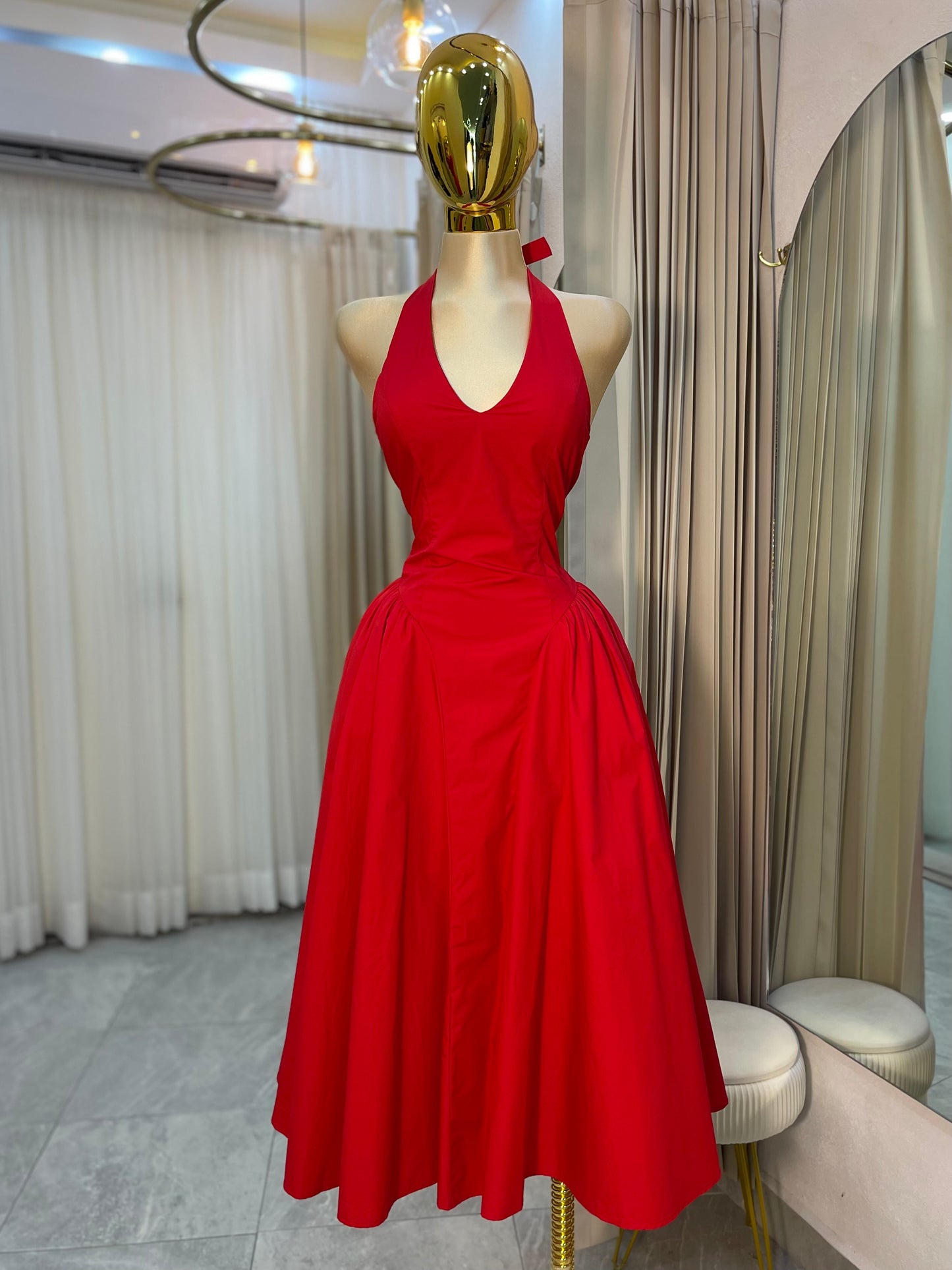 VESTIDO MIDI PRINCESA ROJO