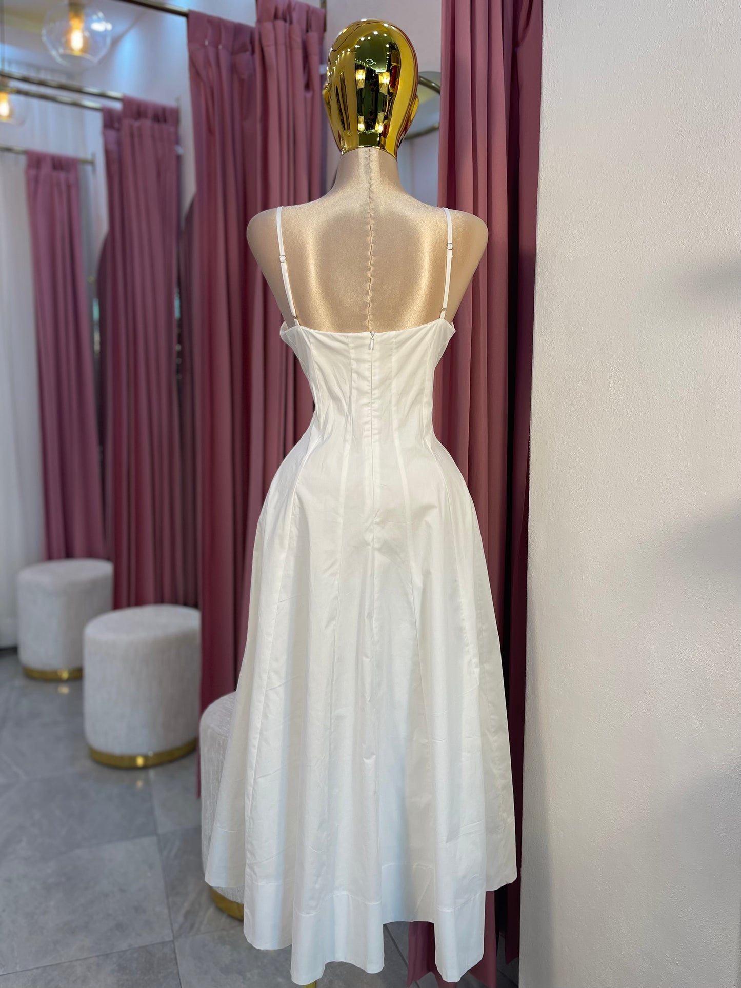 VESTIDO MIDI BLANCO TIRANTE