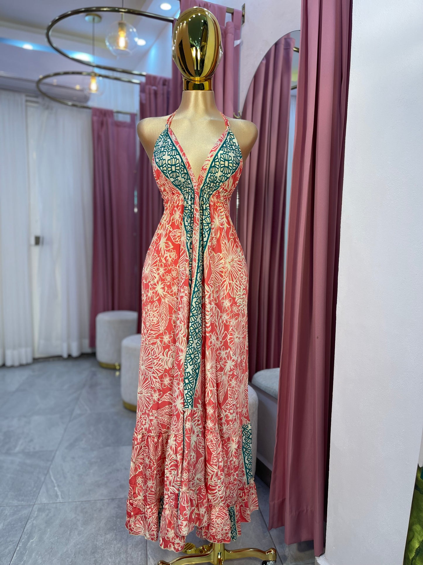 VESTIDO MAXI HINDÚ HALTER