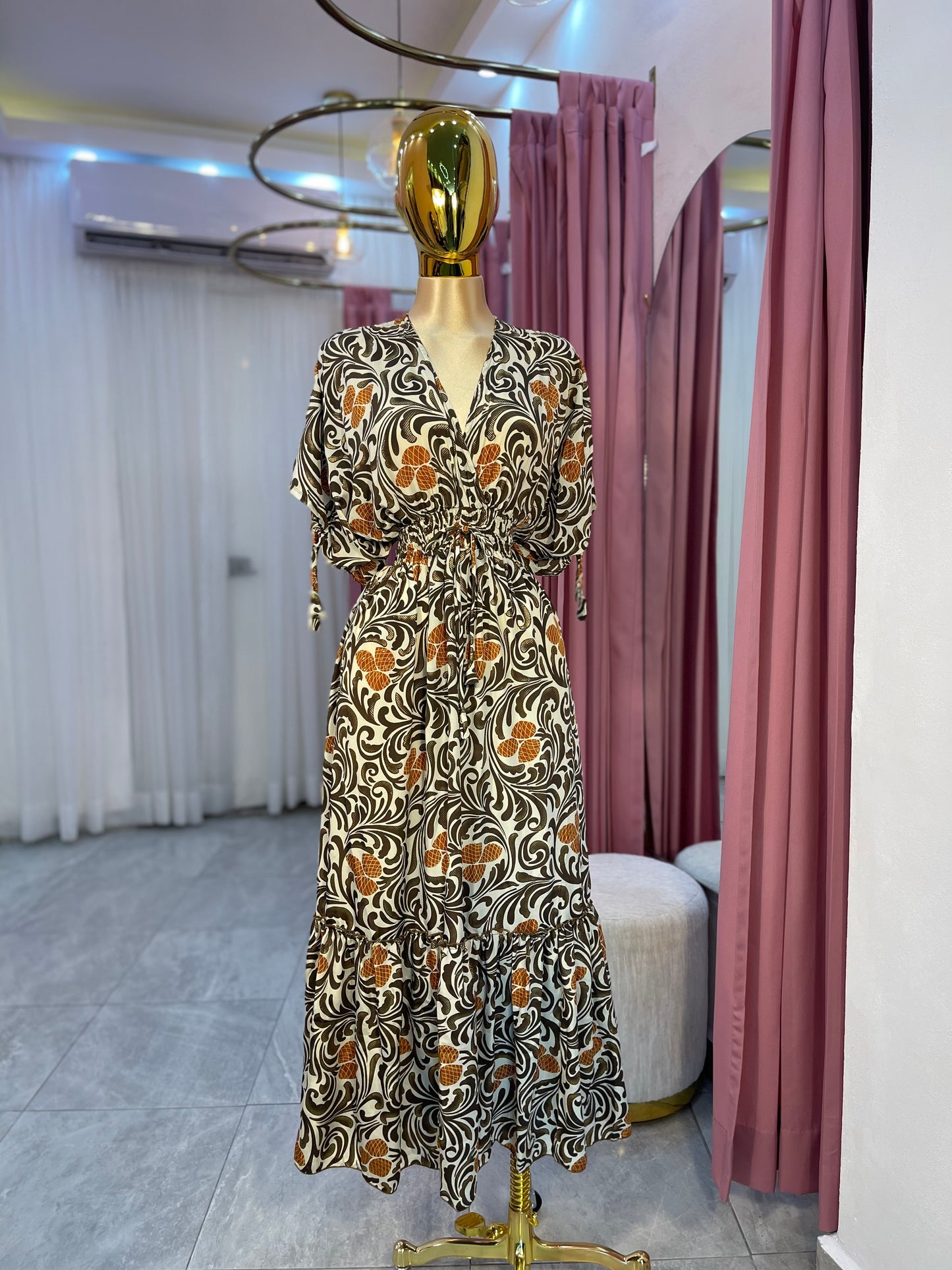 VESTIDO HINDÚ MANGA CORTA