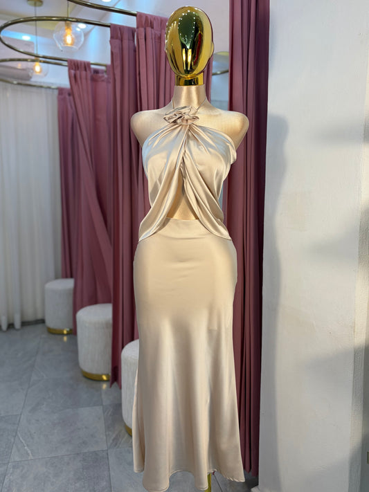 SET SATÉN FLOR BEIGE