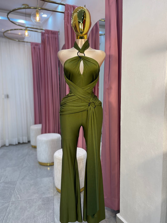 JUMPSUIT LICRA VERDE OLIVO