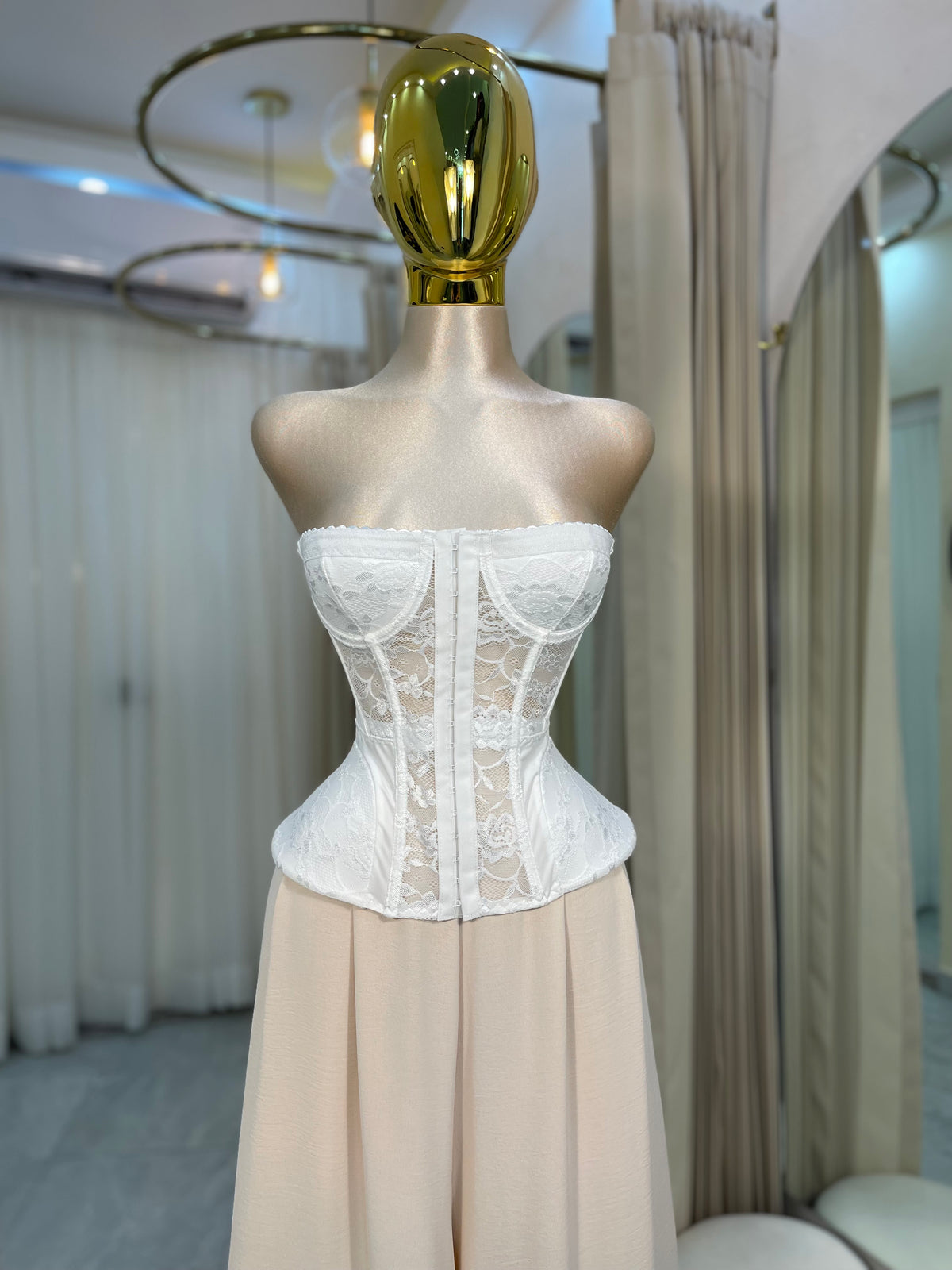 CORSET ENCAJE BLANCO