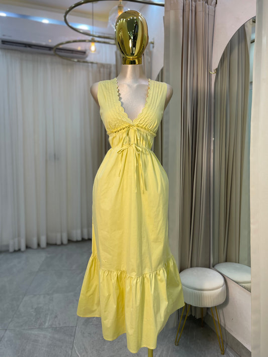 VESTIDO MIDI AMARILLO