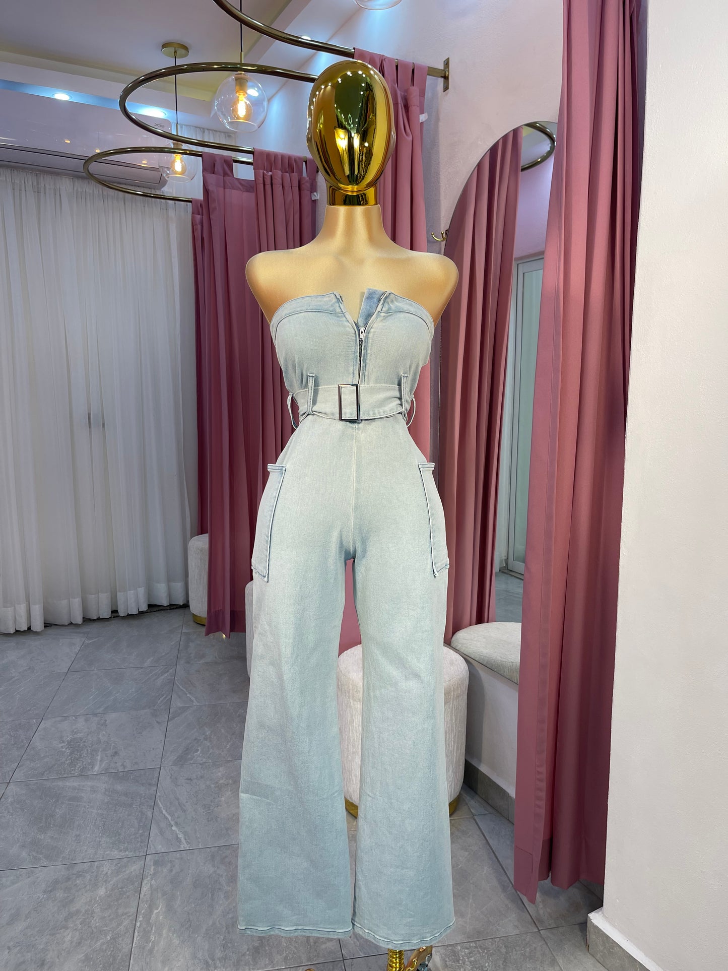 JUMPSUIT STRAPLE DENIM