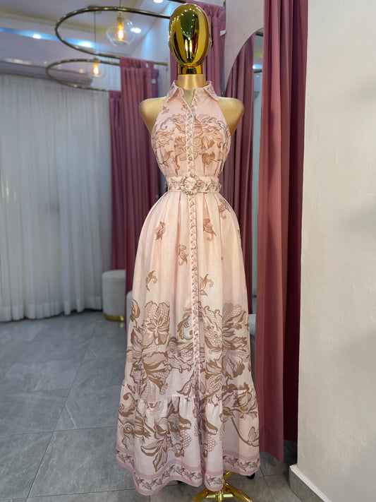 VESTIDO MAXI CINTURÓN