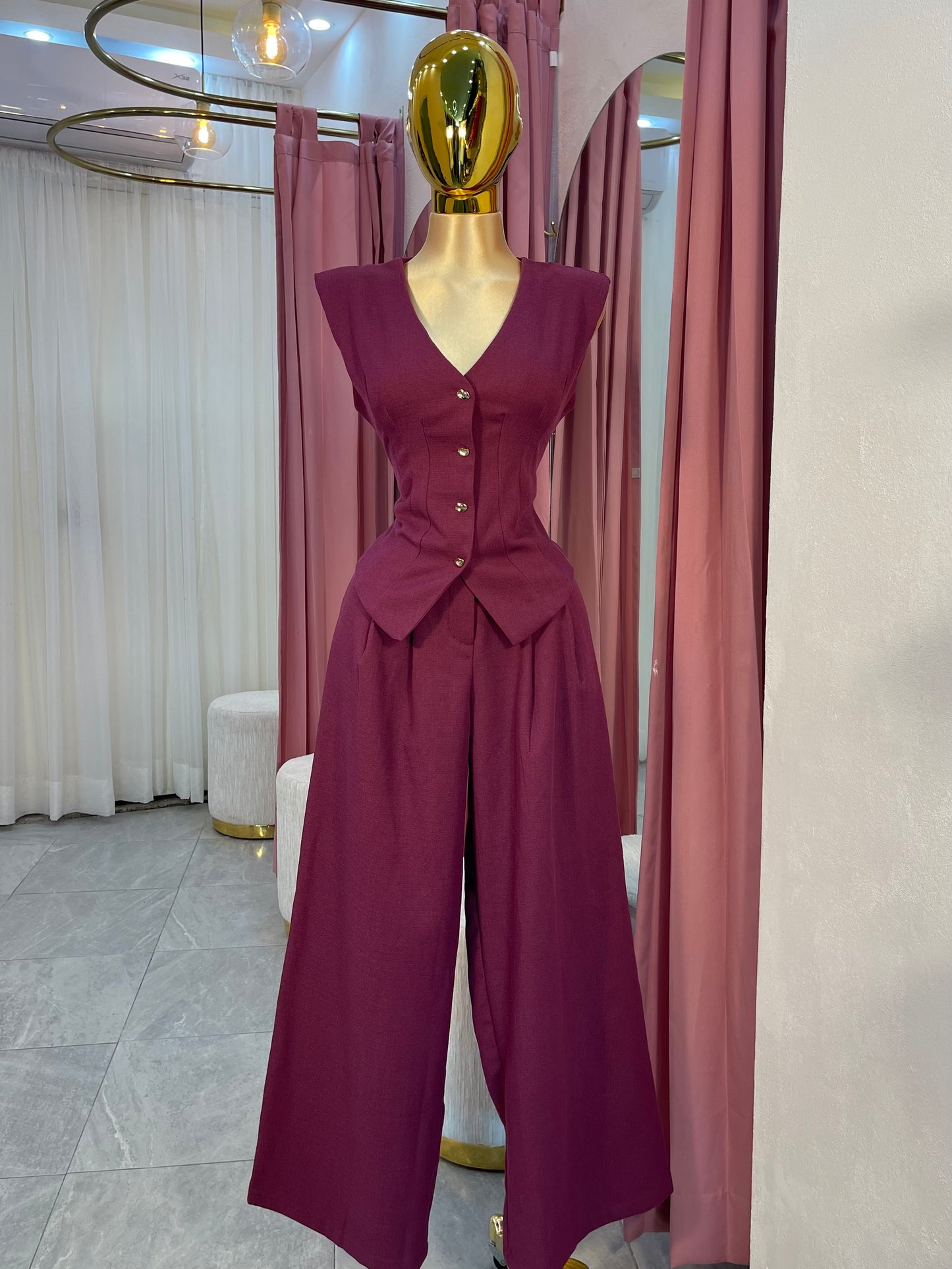 SET CHALECO MAGENTA