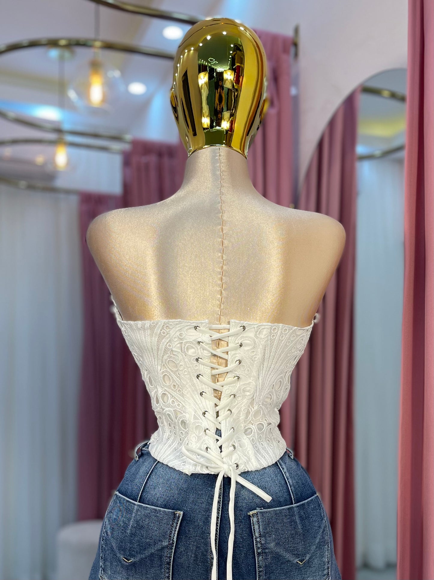 TOP CORSET BLANCO BORDADO