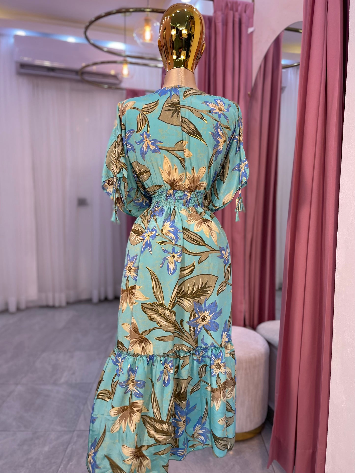 VESTIDO HINDÚ MANGA CORTA
