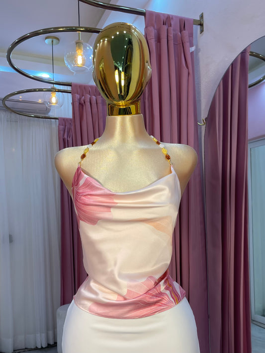 TOP SATIN ESCOTE ESPALDA BLANCO