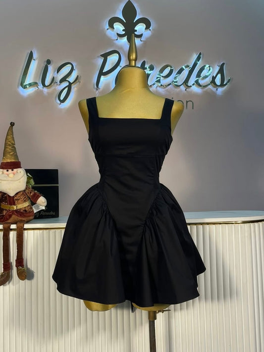 VESTIDO MINI NEGRO CORSET