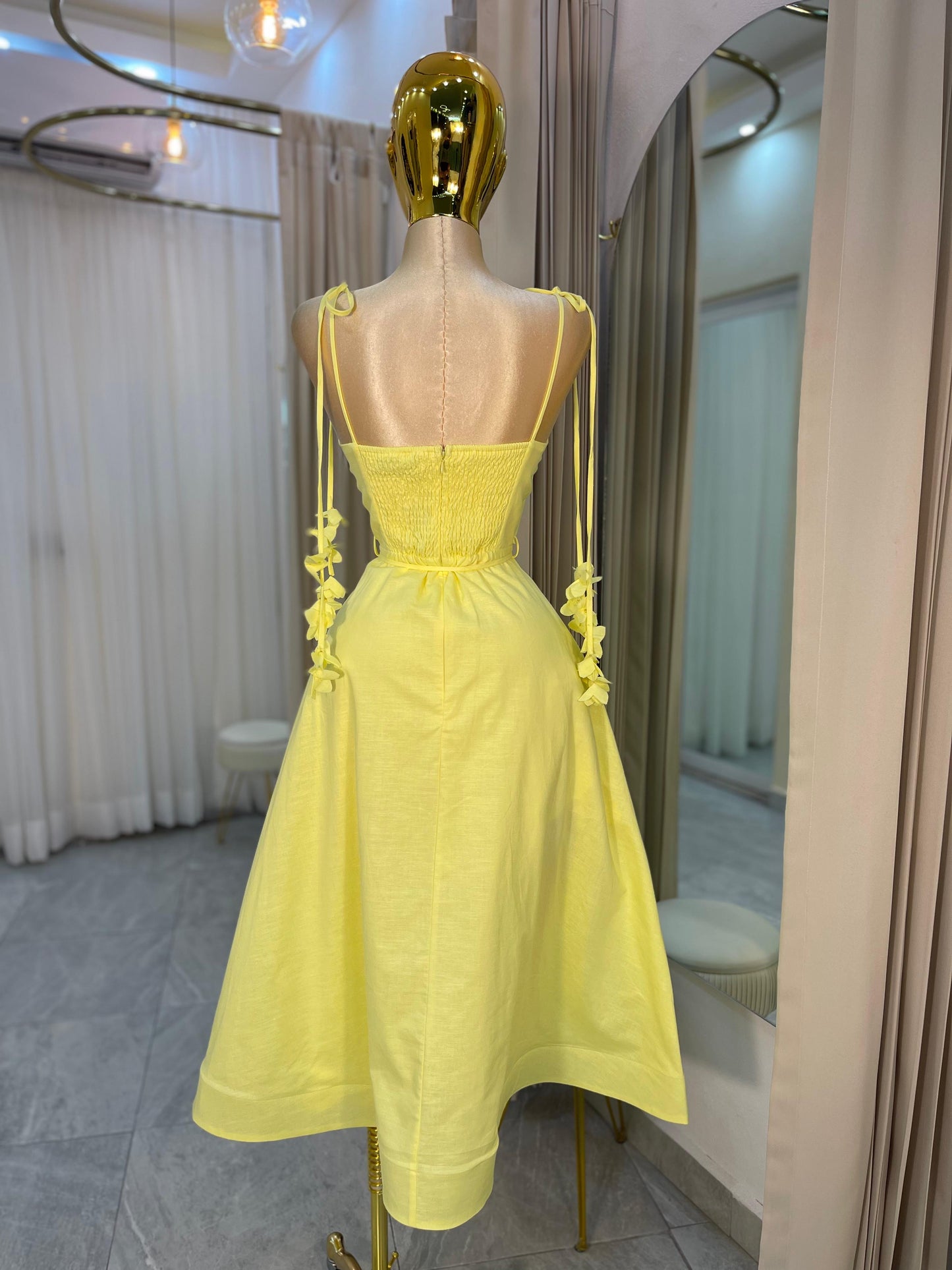 VESTIDO MIDI CORTE A EB FLORES