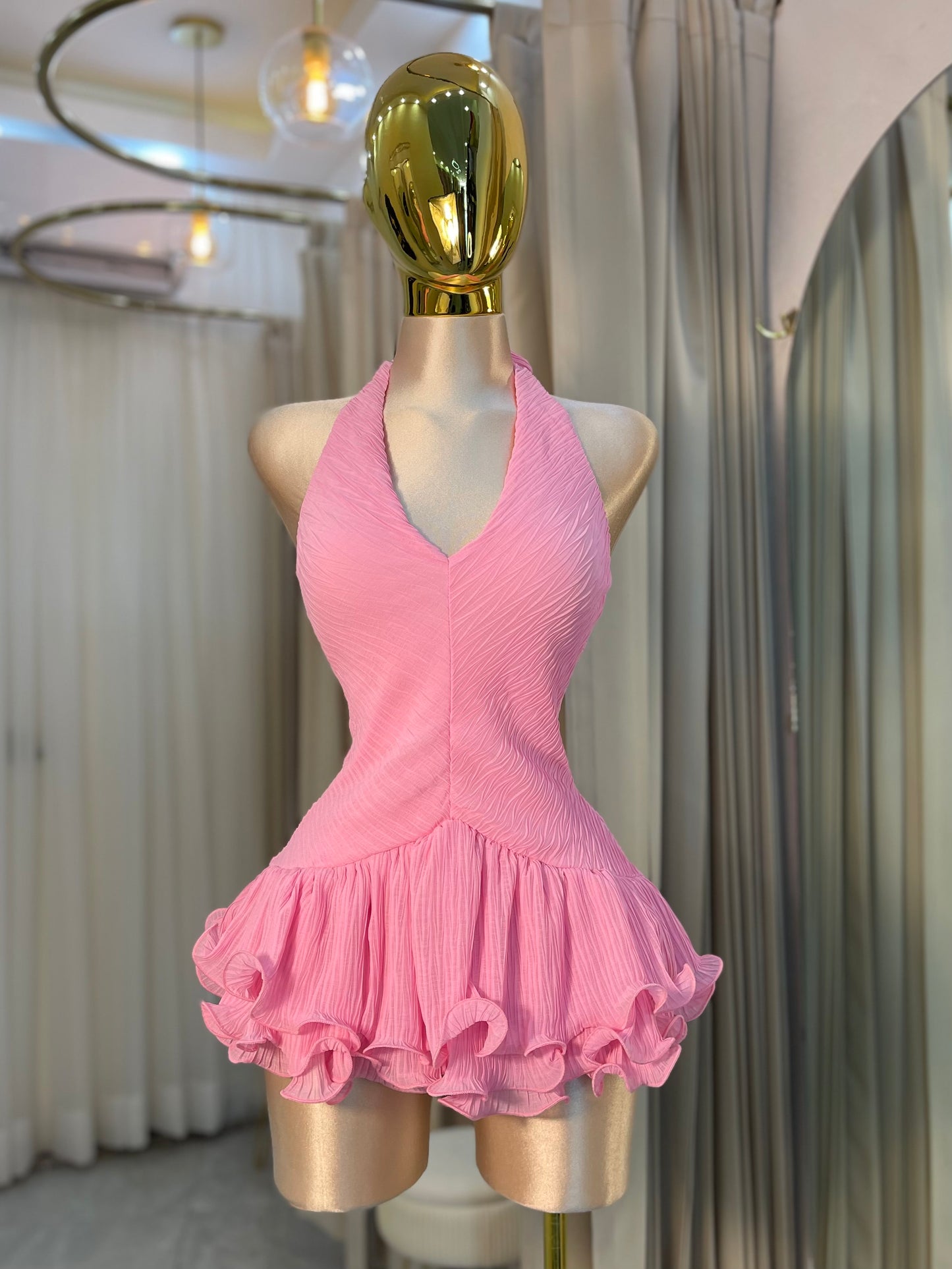 VESTIDO MINI PINK RUFFLE