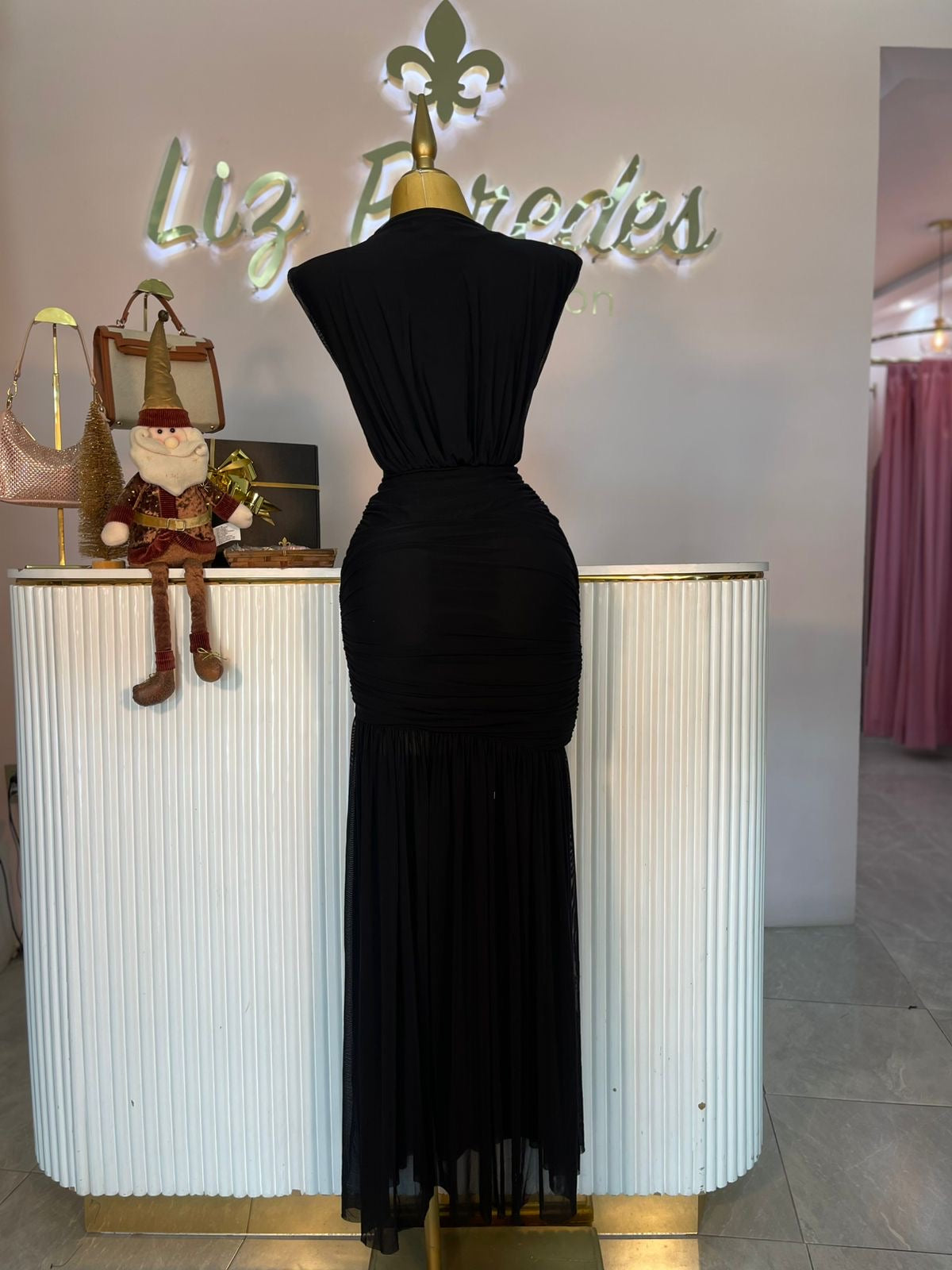 VESTIDO MAXI MESH HOMBRERAS