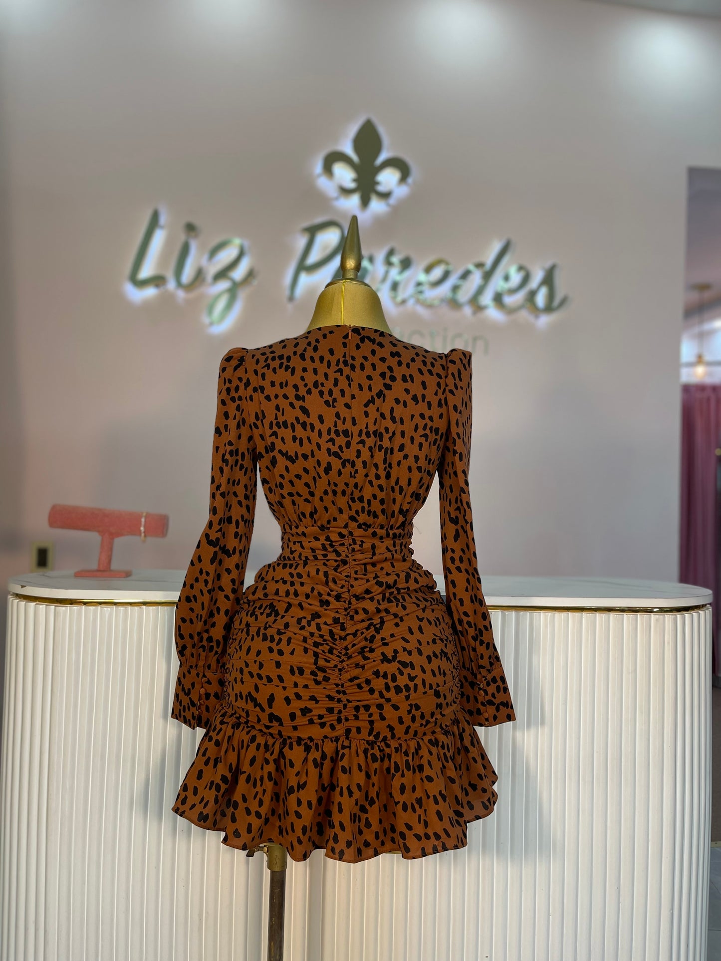 VESTIDO-MINI PLISADO ANIMAL PRINT