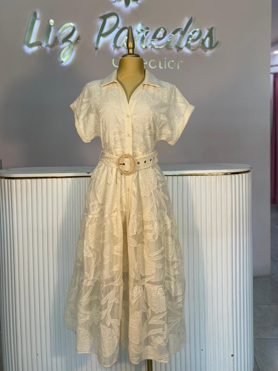 VESTIDO MIDI BORDADO