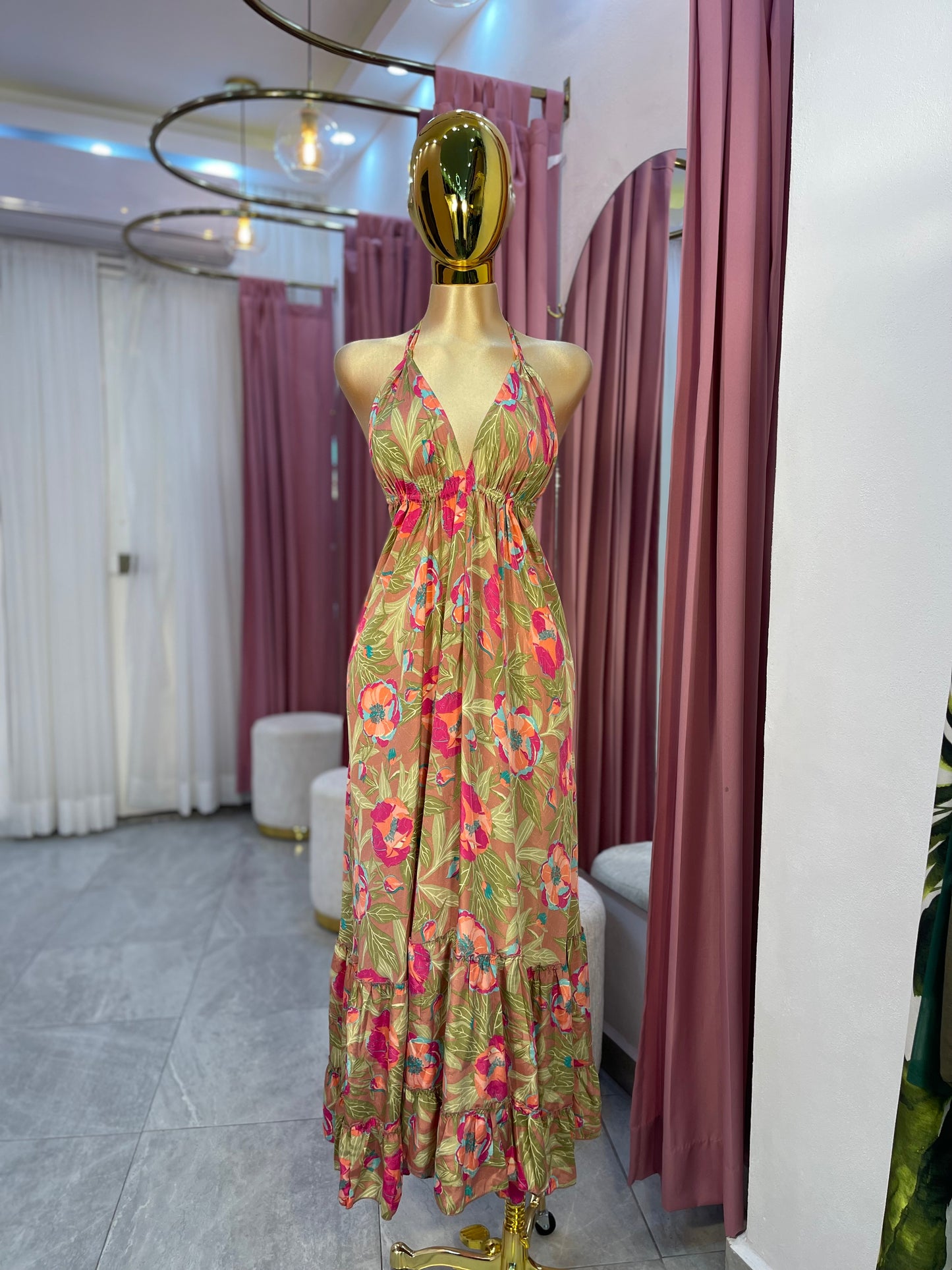 VESTIDO MAXI HINDÚ HALTER