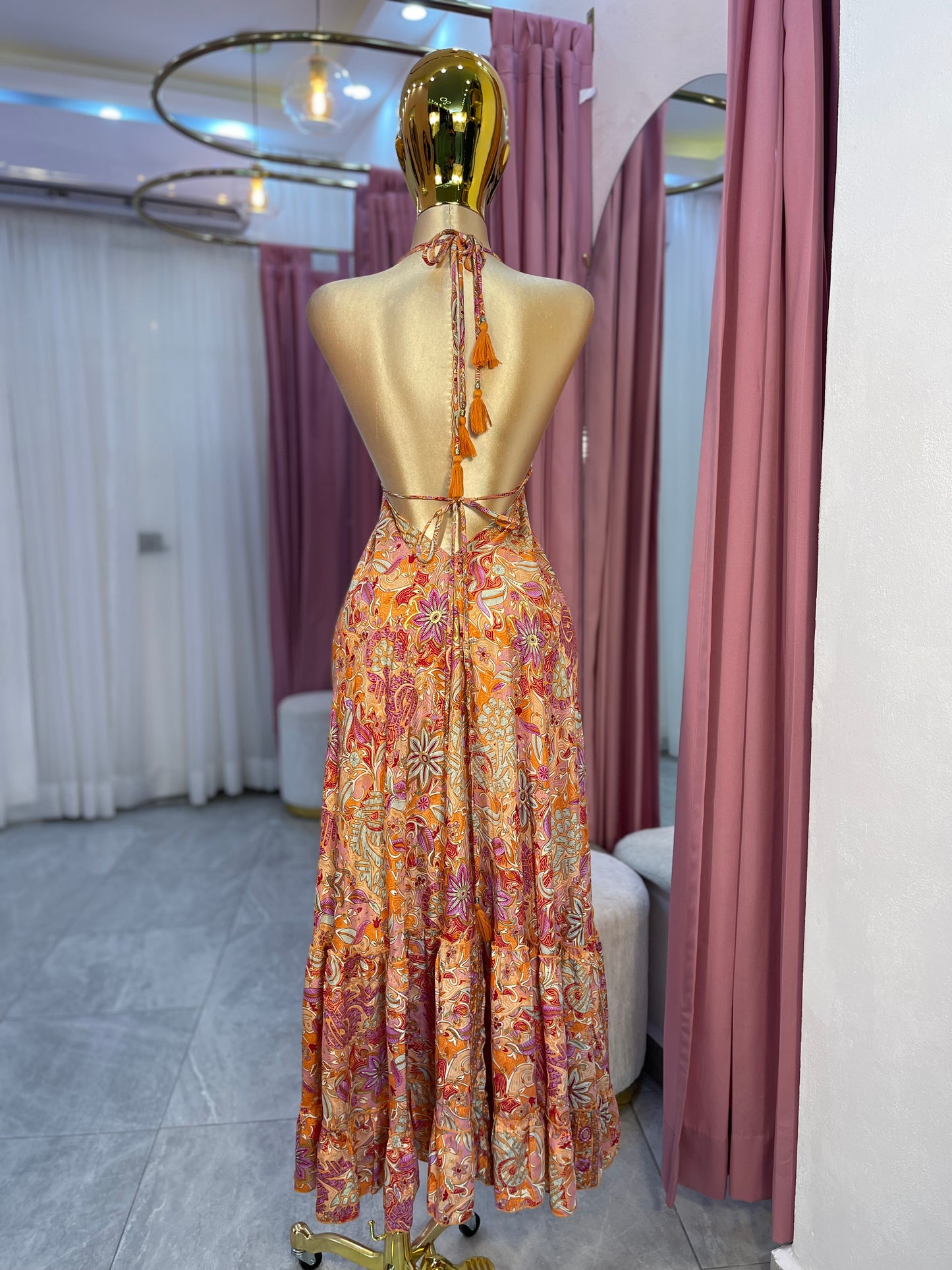 VESTIDO MAXI HINDÚ HALTER